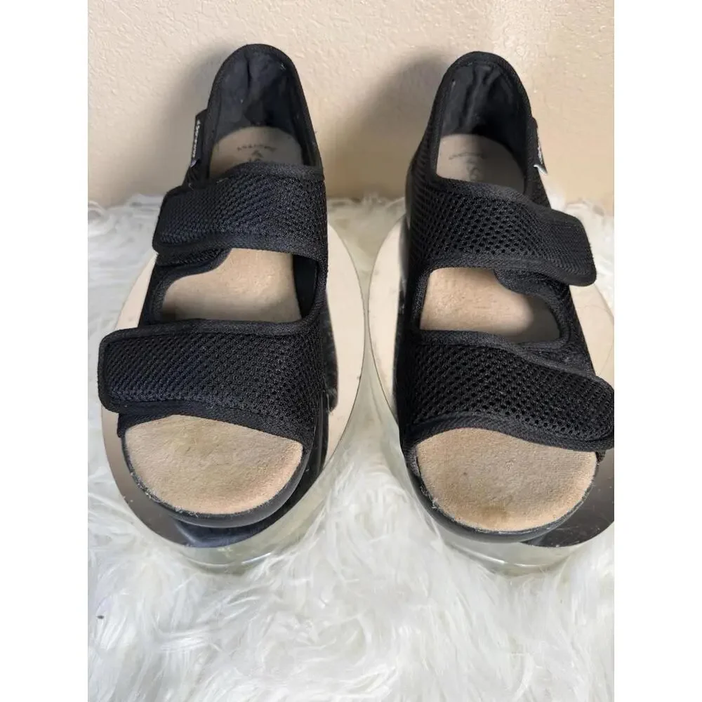 Schawos Stretch 06 Health Shoes Women Size 9.5-10 Rehabilitation Sandals Black
